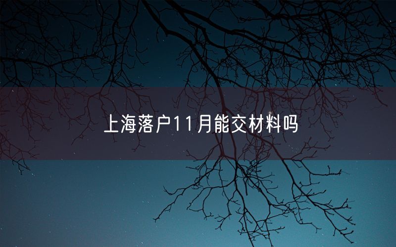 上海落户11月能交材料吗