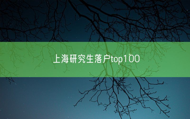 上海研究生落户top100