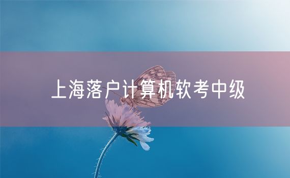 上海落户计算机软考中级