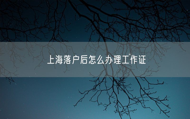 上海落户后怎么办理工作证