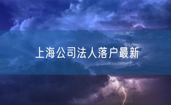 上海公司法人落户最新