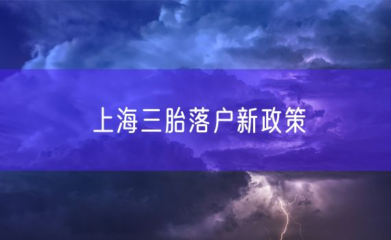 上海三胎落户新政策