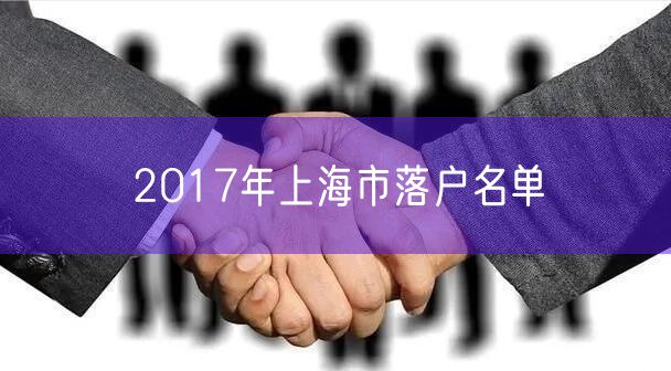 2017年上海市落户名单