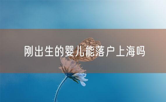 刚出生的婴儿能落户上海吗