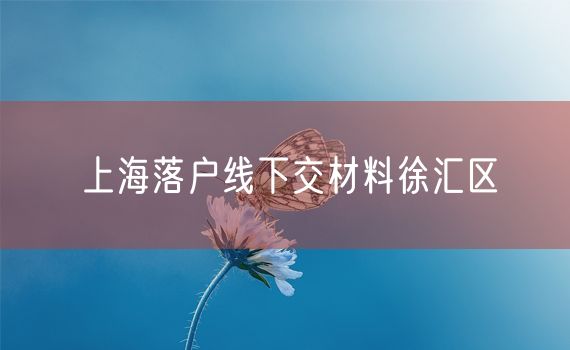 上海落户线下交材料徐汇区