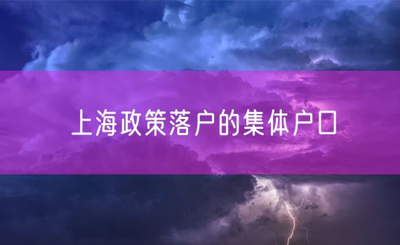 上海政策落户的集体户口