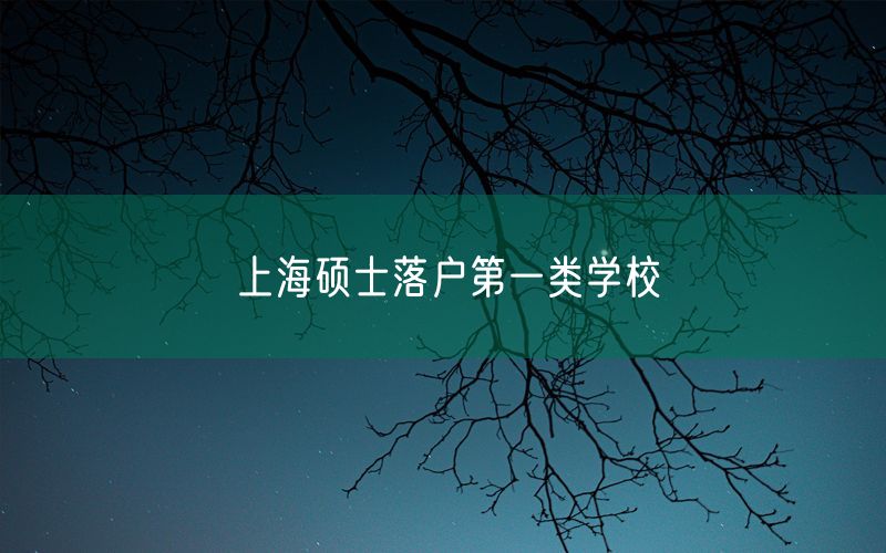 上海硕士落户第一类学校