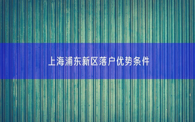 上海浦东新区落户优势条件