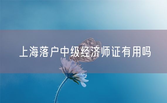 上海落户中级经济师证有用吗