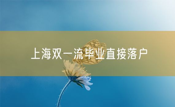 上海双一流毕业直接落户