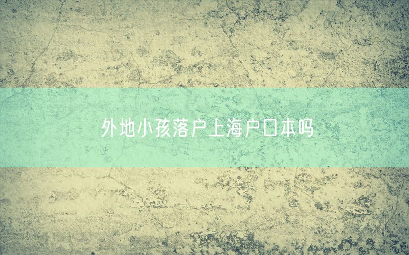 外地小孩落户上海户口本吗