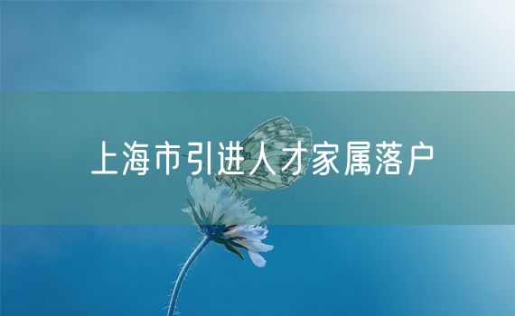 上海市引进人才家属落户