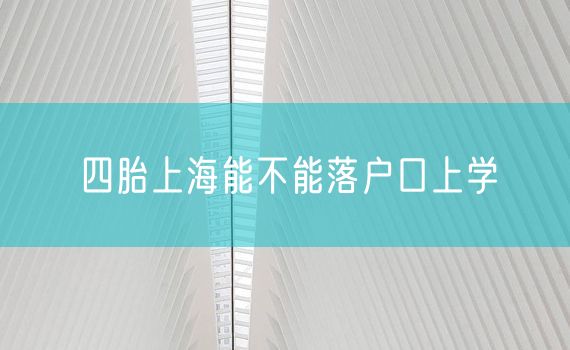 四胎上海能不能落户口上学