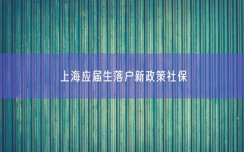 上海应届生落户新政策社保