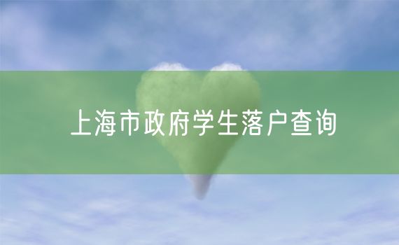 上海市政府学生落户查询