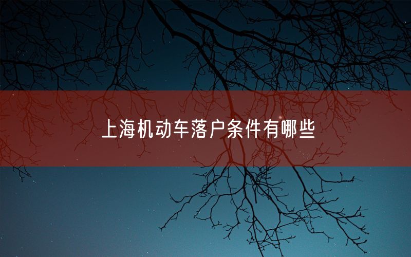 上海机动车落户条件有哪些