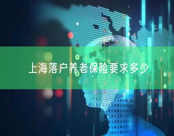 上海落户养老保险要求多少