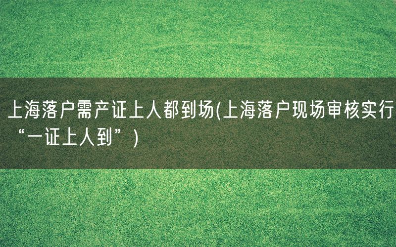 上海落户需产证上人都到场(上海落户现场审核实行“一证上人到”)