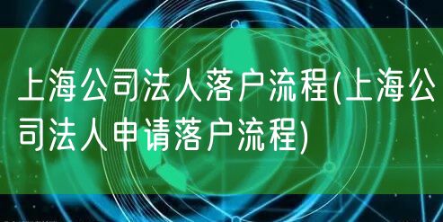 上海公司法人落户流程(上海公司法人申请落户流程)