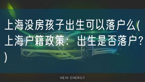 上海没房孩子出生可以落户么(上海户籍政策：出生是否落户？)