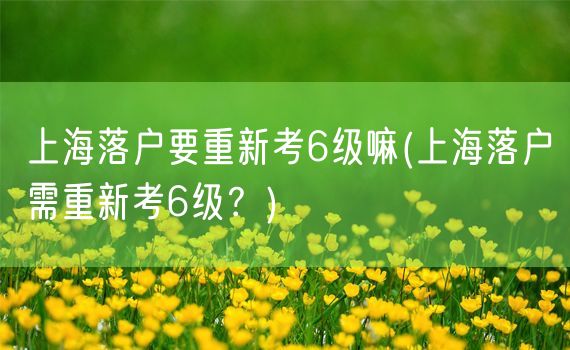 上海落户要重新考6级嘛(上海落户需重新考6级？)