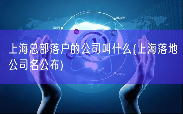 上海总部落户的公司叫什么(上海落地公司名公布)