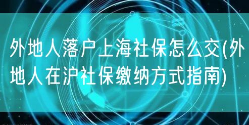 外地人落户上海社保怎么交(外地人在沪社保缴纳方式指南)