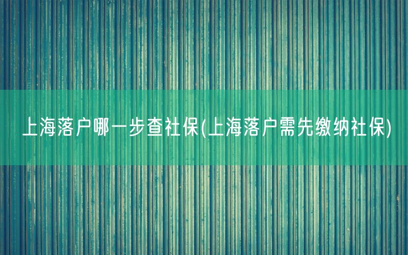 上海落户哪一步查社保(上海落户需先缴纳社保)