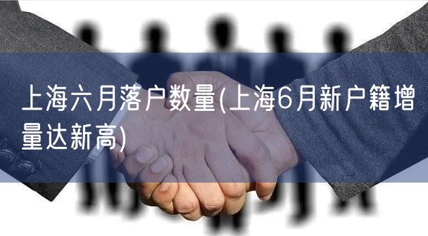 上海六月落户数量(上海6月新户籍增量达新高)