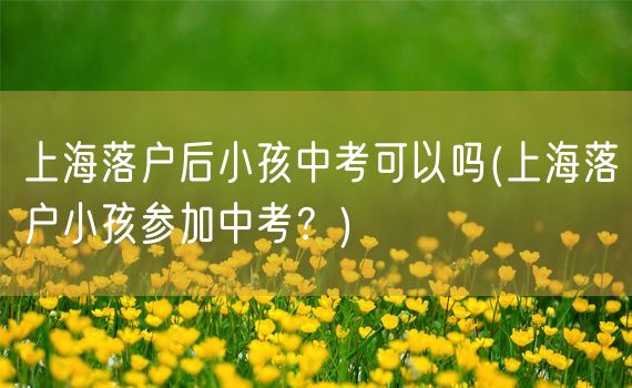 上海落户后小孩中考可以吗(上海落户小孩参加中考？)