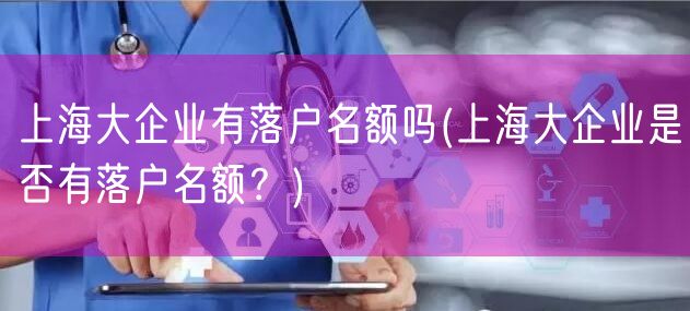 上海大企业有落户名额吗(上海大企业是否有落户名额？)