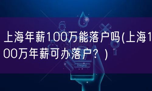 上海年薪100万能落户吗(上海100万年薪可办落户？)