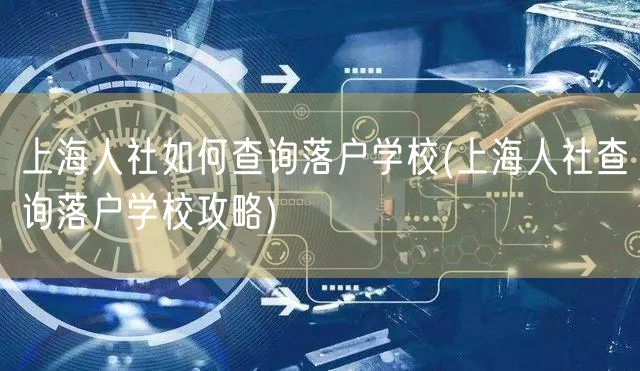 上海人社如何查询落户学校(上海人社查询落户学校攻略)