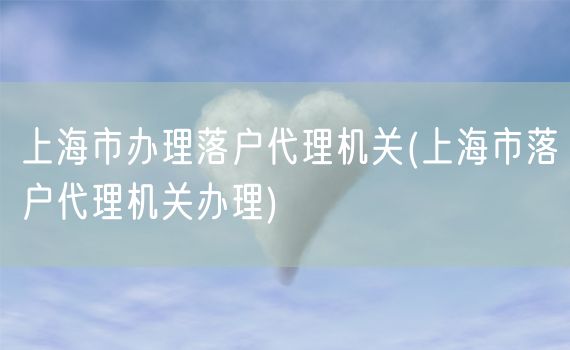 上海市办理落户代理机关(上海市落户代理机关办理)