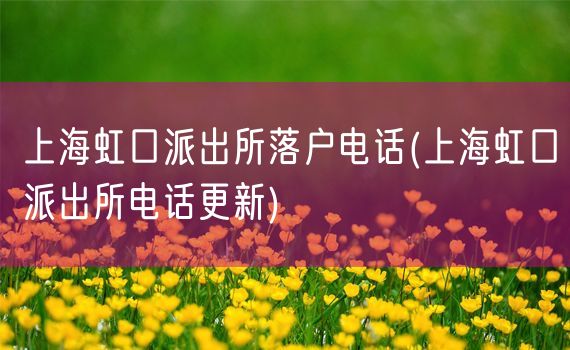 上海虹口派出所落户电话(上海虹口派出所电话更新)