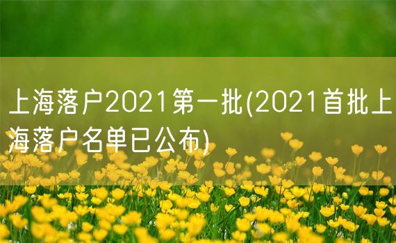 上海落户2021第一批(2021首批上海落户名单已公布)