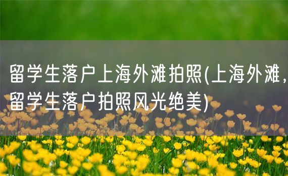 留学生落户上海外滩拍照(上海外滩，留学生落户拍照风光绝美)