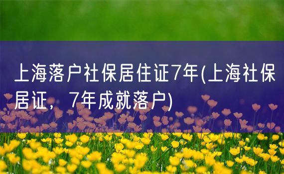 上海落户社保居住证7年(上海社保居证，7年成就落户)