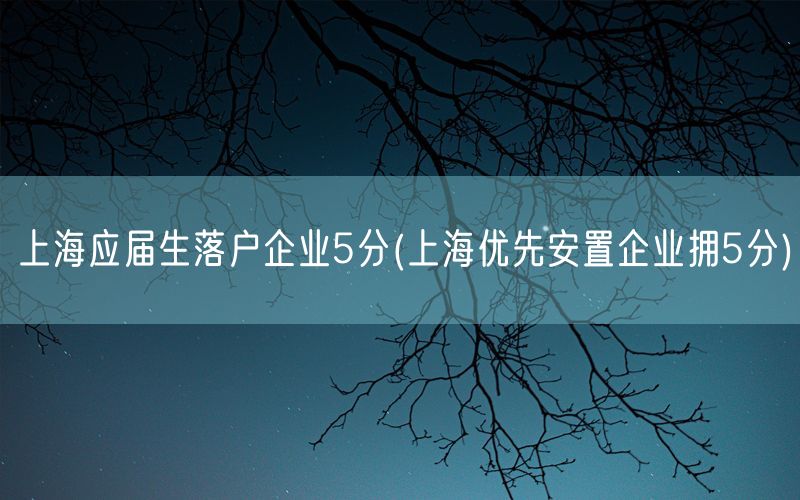 上海应届生落户企业5分(上海优先安置企业拥5分)