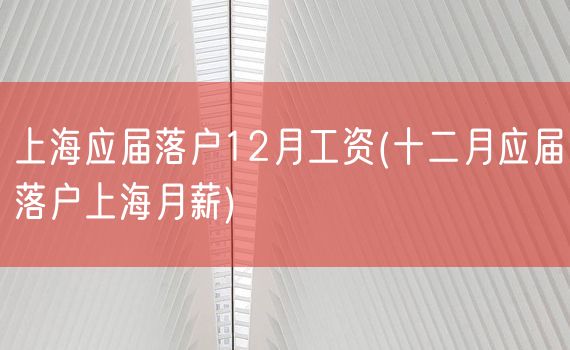 上海应届落户12月工资(十二月应届落户上海月薪)