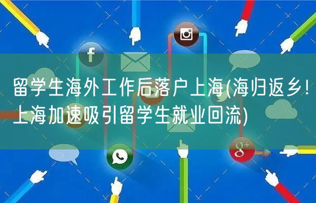 留学生海外工作后落户上海(海归返乡！上海加速吸引留学生就业回流)