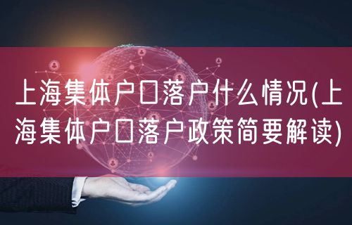 上海集体户口落户什么情况(上海集体户口落户政策简要解读)