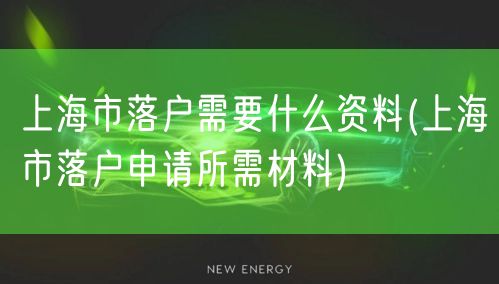 上海市落户需要什么资料(上海市落户申请所需材料)