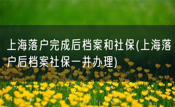 上海落户完成后档案和社保(上海落户后档案社保一并办理)