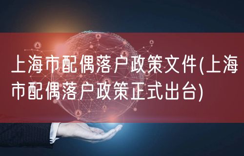 上海市配偶落户政策文件(上海市配偶落户政策正式出台)