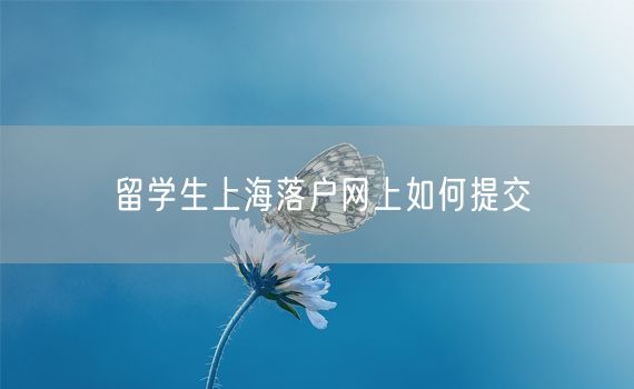 留学生上海落户网上如何提交